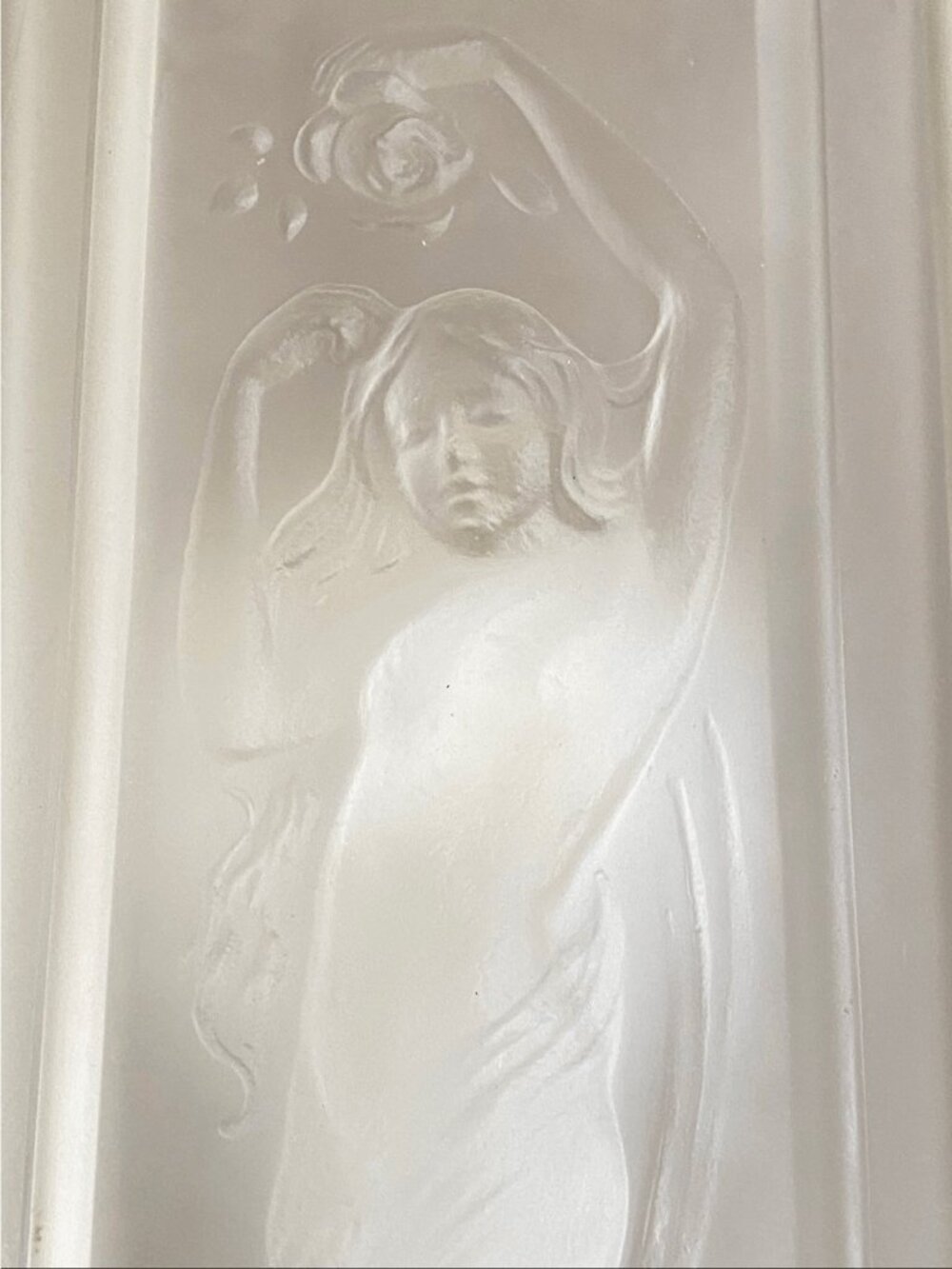 Vintage Tiffin #16265 Art Deco Nude Lady Dancing Glass Torchiere Lamp with Embos - Picture 4 of 8
